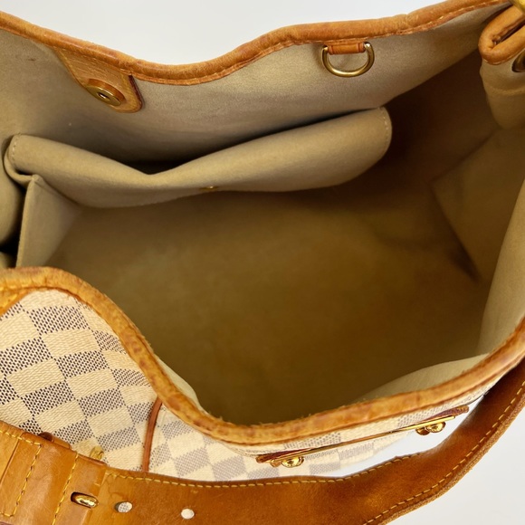 Louis Vuitton Galliera PM Shoulder Bag Hobo Damier Azur Leather White - Picture 10 of 11